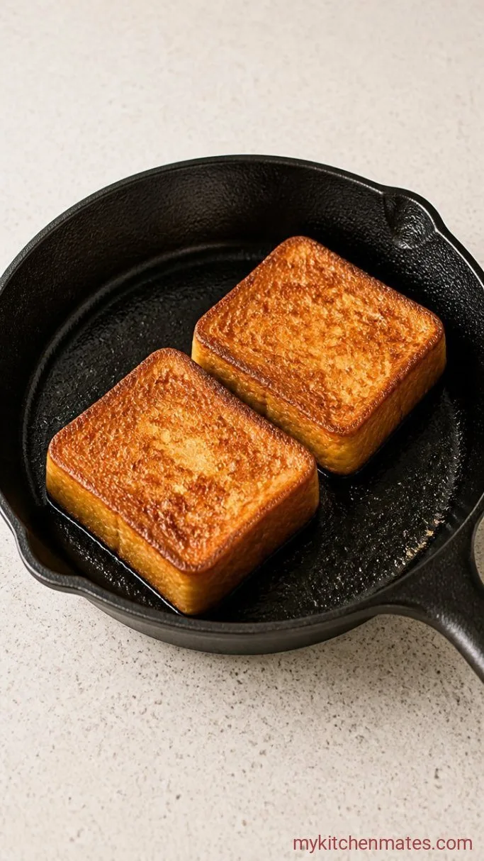 5-Minute Milk Bread Toast Step 2: Flip and Crisp the Other Side