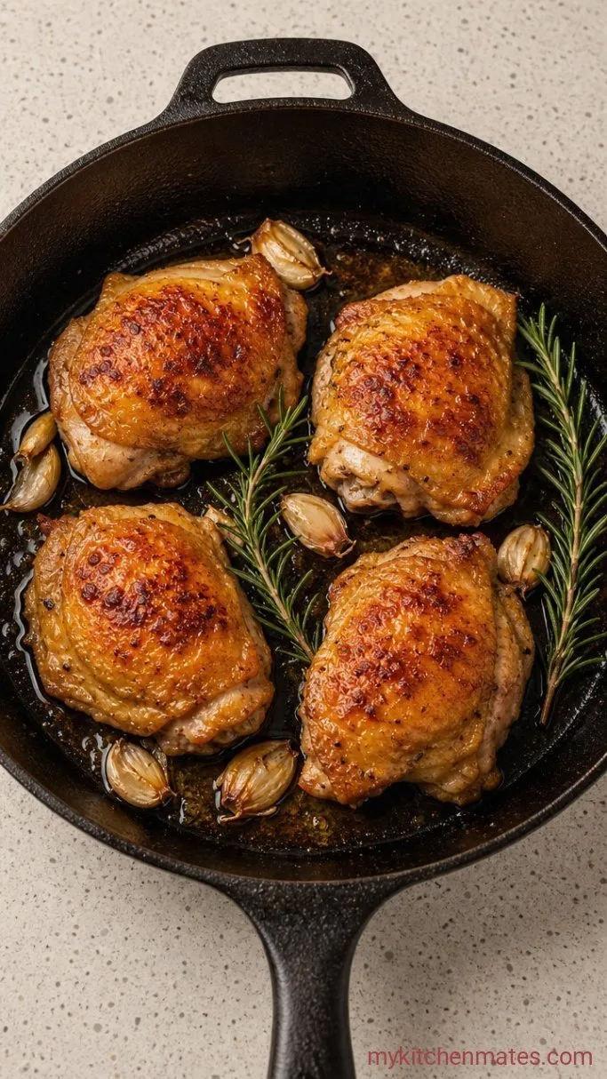 Step 2: Flip the Chicken and Add Garlic