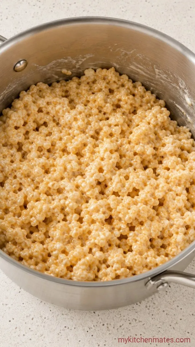 No-Bake Vegan Rice Crispy Treats (5 Ingredients) Step 2: Fold in the Cereal