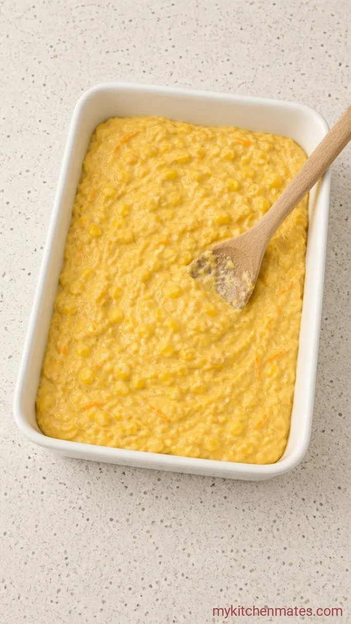 The Creamy Paula Deen Corn Casserole (Just 6 Ingredients) Step 2: Fold in the Dry Ingredients and Cheese