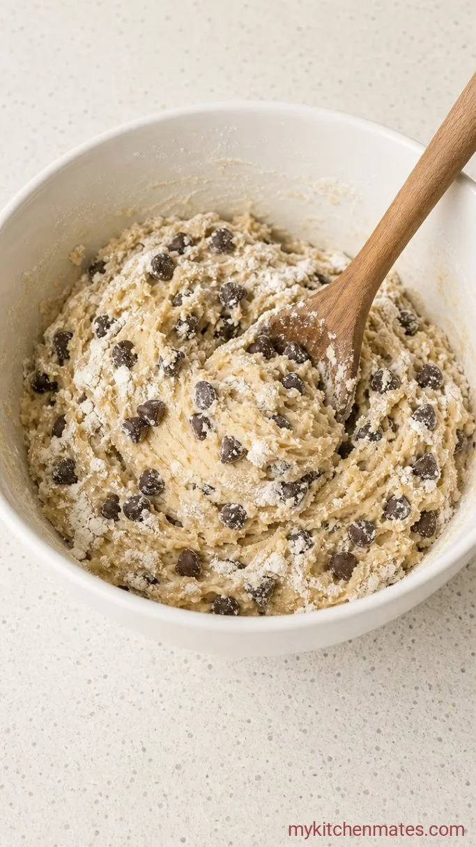Soft Heart-Shaped Chocolate Chip Cookies Step 2: Fold in the Dry Ingredients and Chocolate