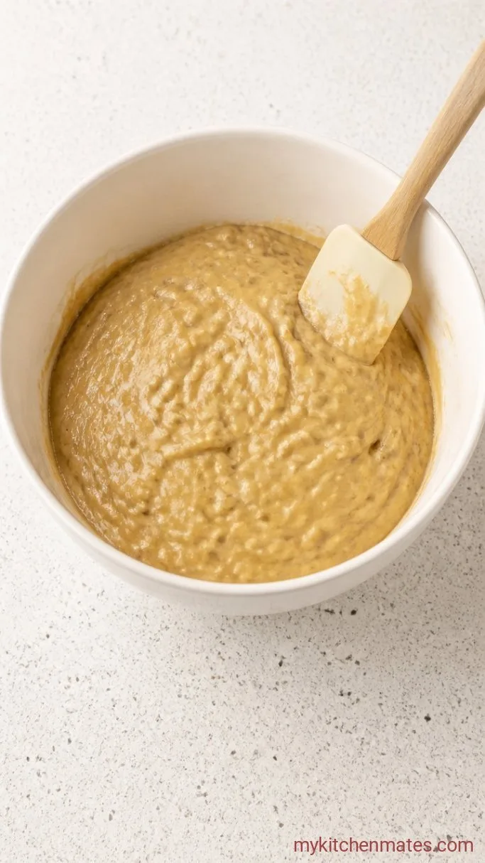 Moist One-Bowl Banana Loaf Cake Step 2: Fold in the Dry Ingredients
