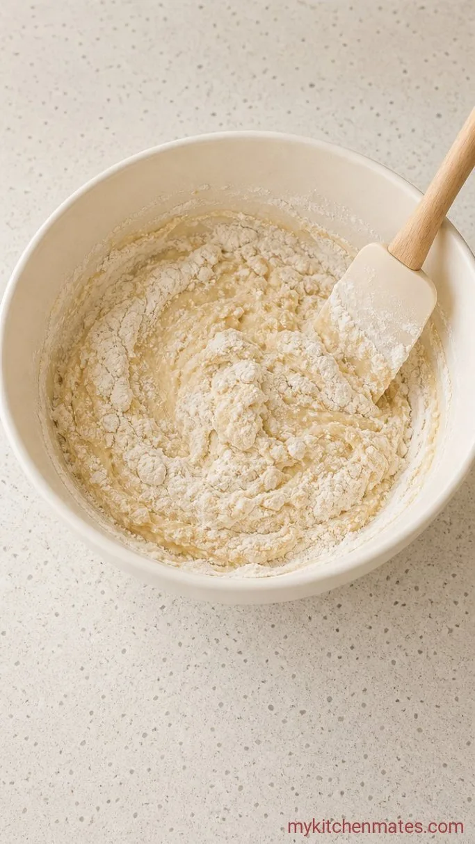 Quick Cinnamon Sugar Sourdough Bread (No Yeast) Step 2: Fold in the Dry Ingredients