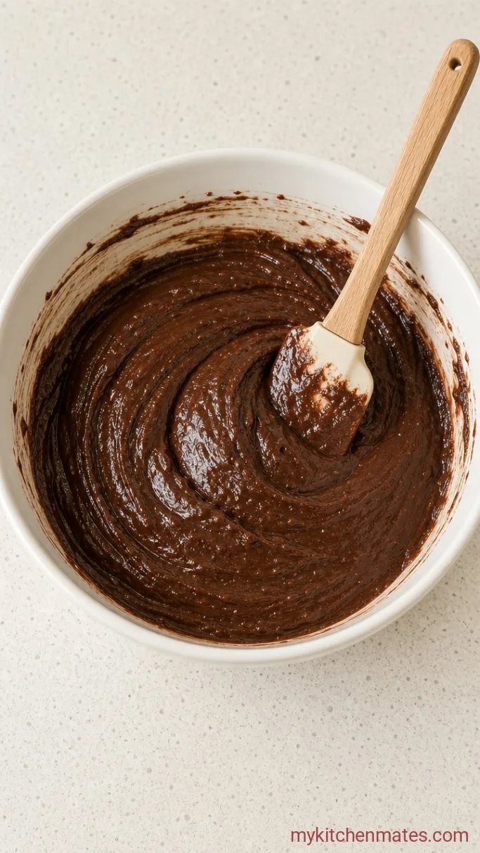 Hot Fudge Brownie Bread – Fudgy Loaf with Hot Fudge Ribbons Step 2: Fold in the Dry Ingredients