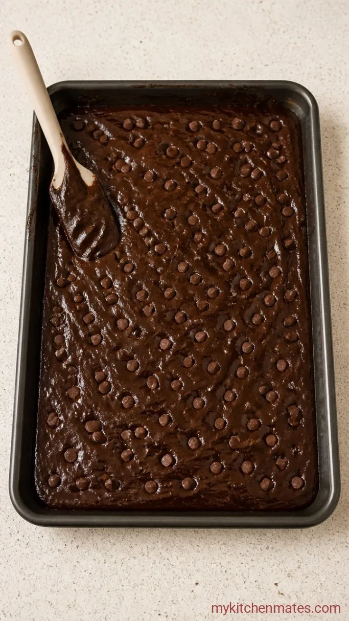 Big-Batch Fudgy Sheet Pan Brownies Step 2: Fold in the Dry Ingredients