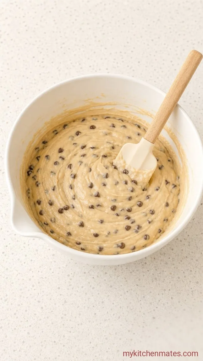 Homemade Chocolate Chip Cookie Dough Cupcakes Step 2: Fold in the Eggs and Dry Ingredients