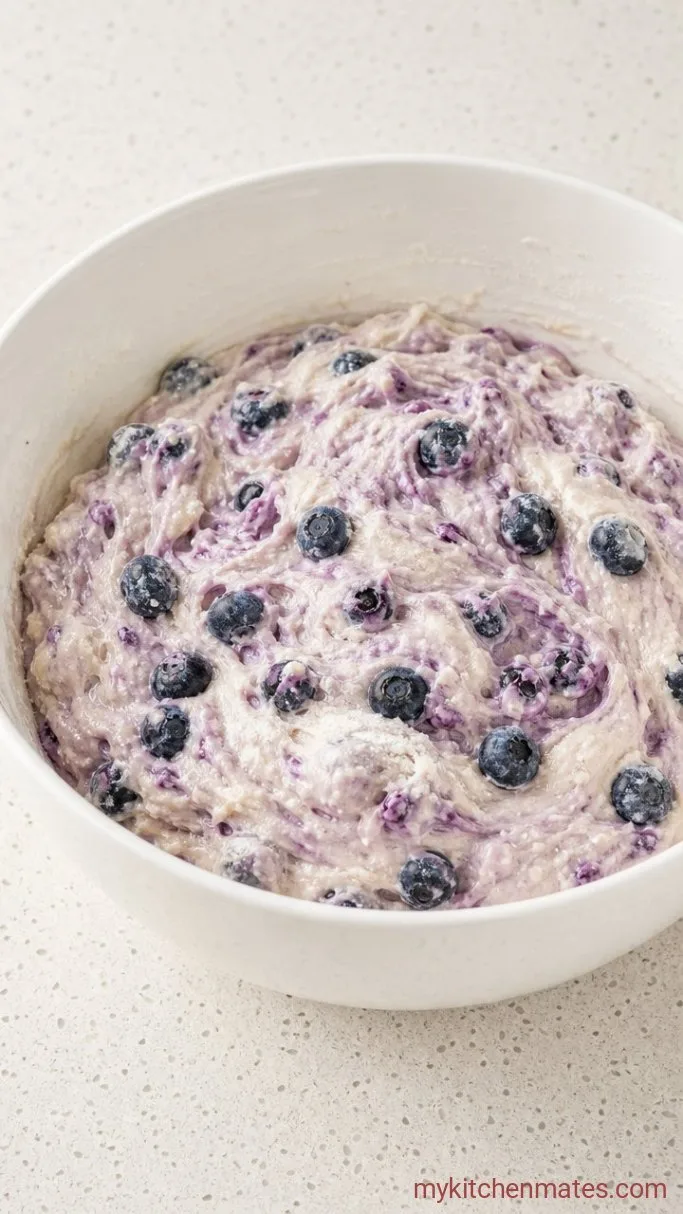 Step 2: Fold in the Flour and Blueberries