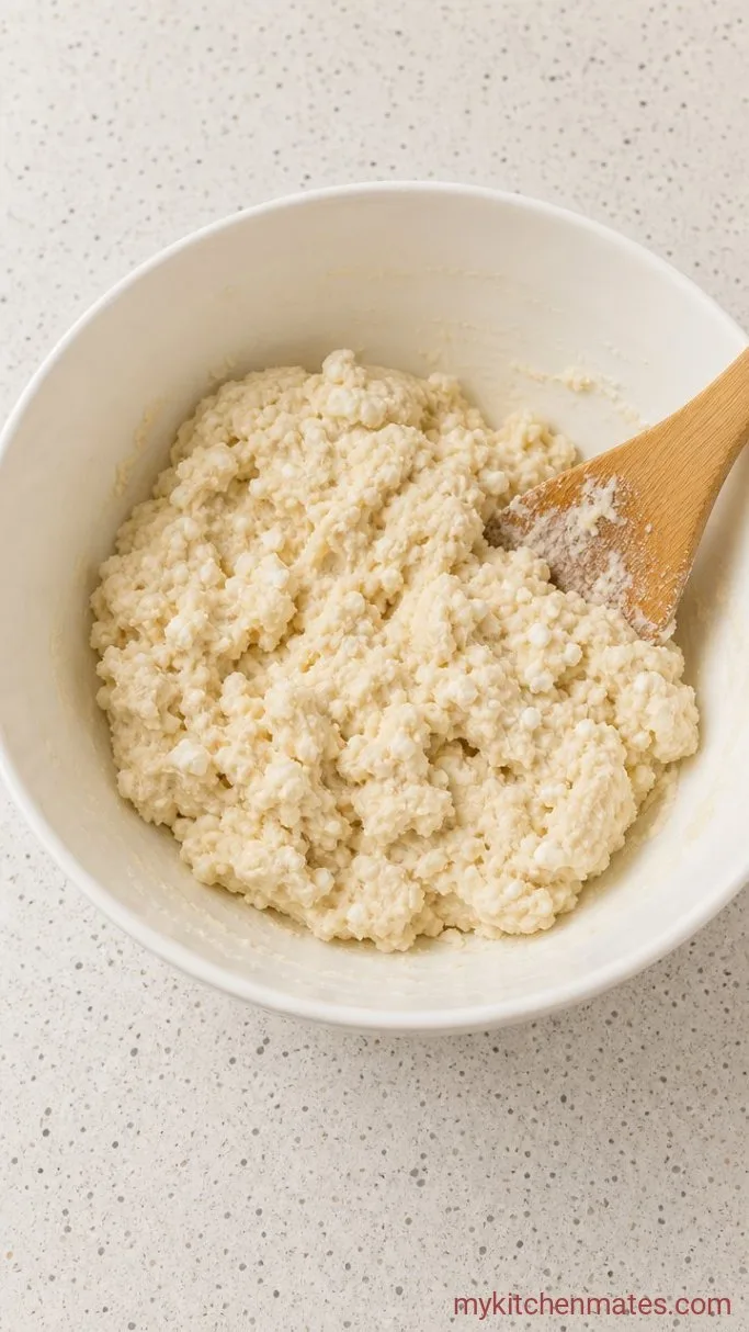 4-Ingredient High-Protein Cottage Cheese Buns (No Yeast) Step 2: Fold In the Flour