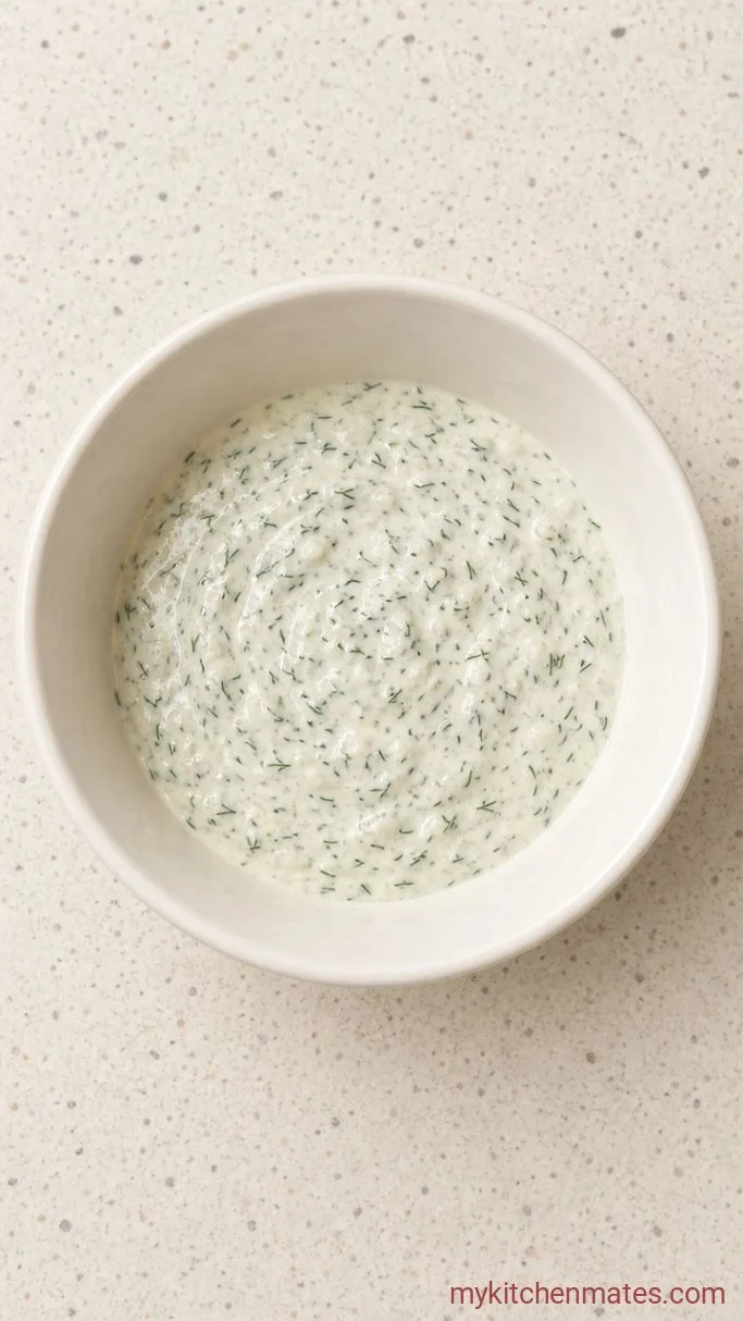 5-Minute Greek Yogurt Sauce Step 2: Fold in the Garlic and Herbs