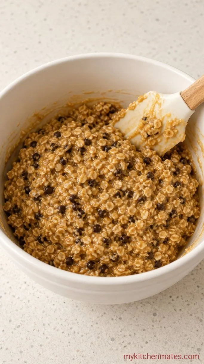 5-Ingredient Gluten Free Protein Balls Step 2: Fold In the Oats and Chocolate Chips