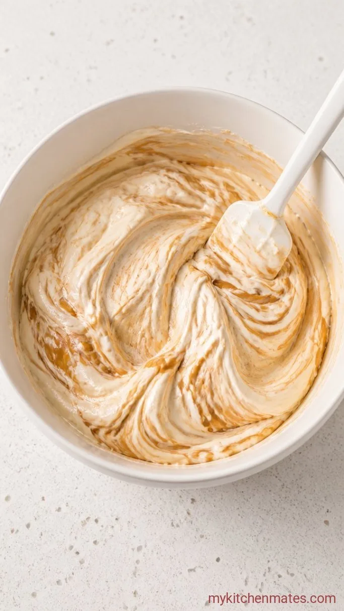 4-Ingredient No-Churn Peanut Butter Ice Cream Step 2: Fold in the Peanut Butter Mixture
