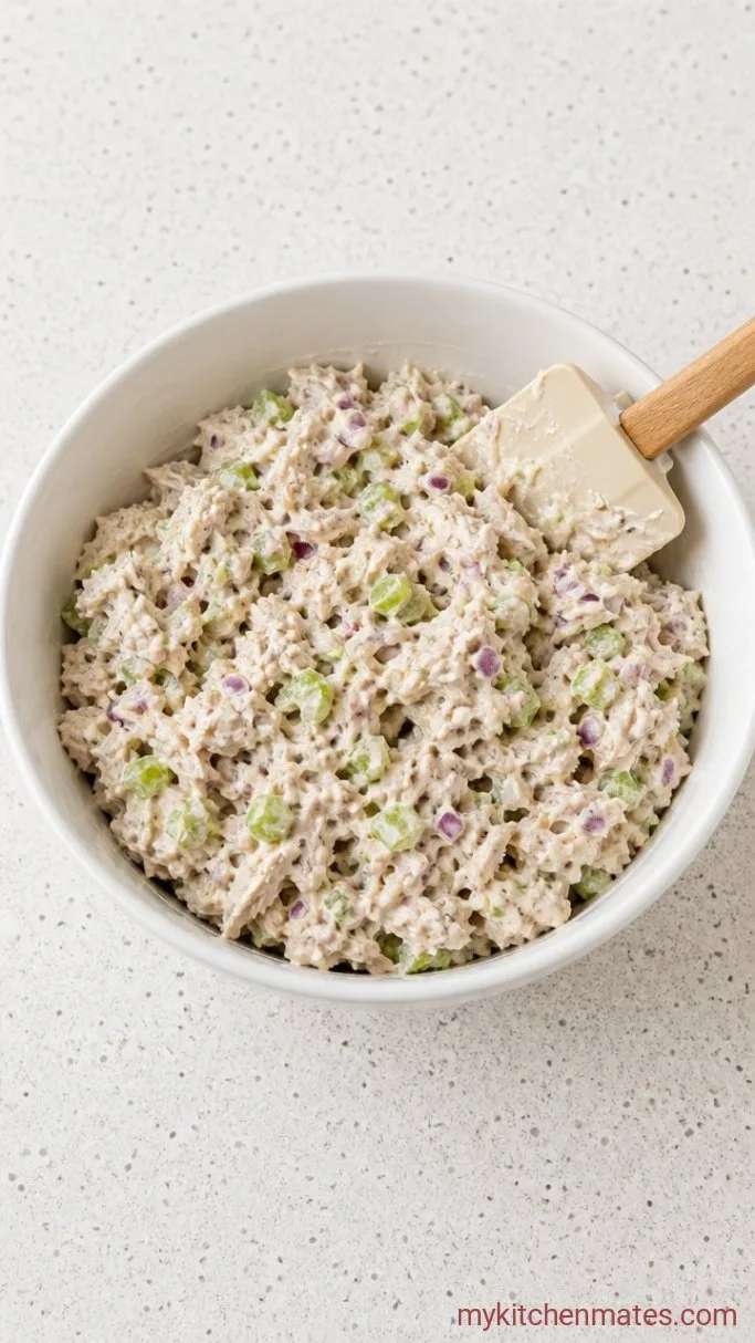 Quick High-Protein Tuna Salad with Greek Yogurt Step 2: Fold in the Tuna and Crunch