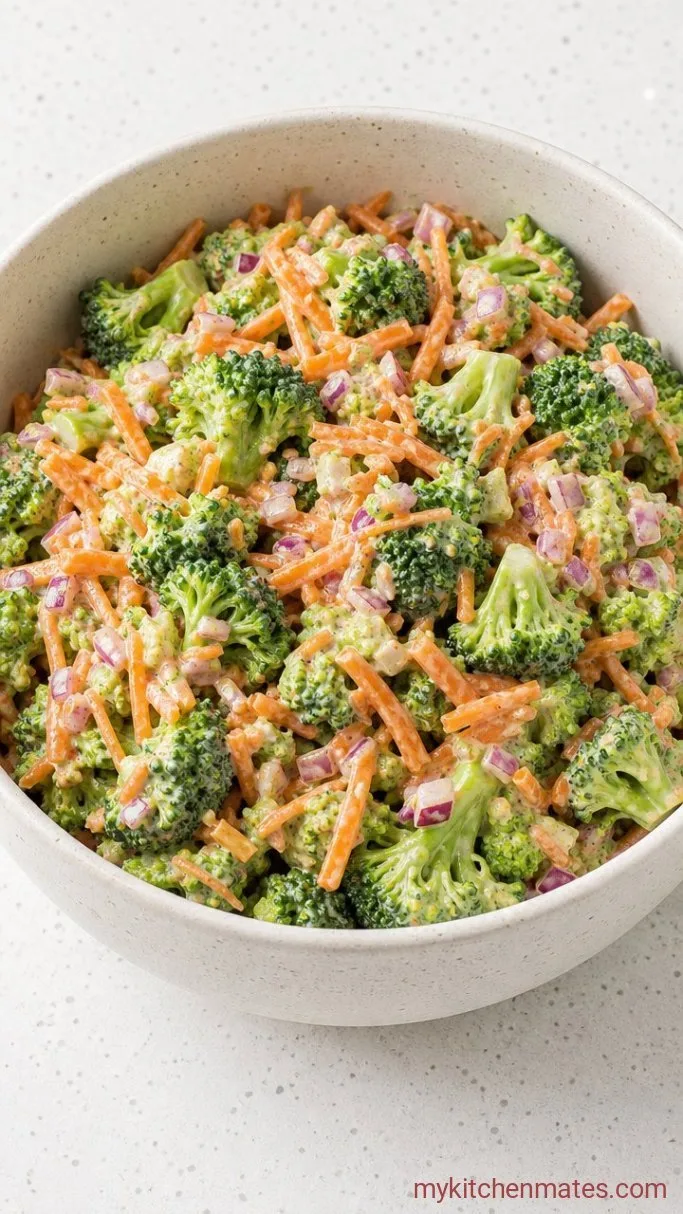 15-Minute Creamy Vegan Broccoli Salad Step 2: Fold in the Vegetables