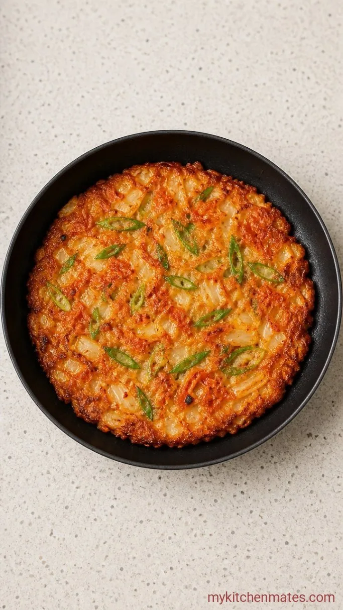 Crispy Kimchi Pancakes Ready in 20 Minutes Step 2: Fry the Pancake