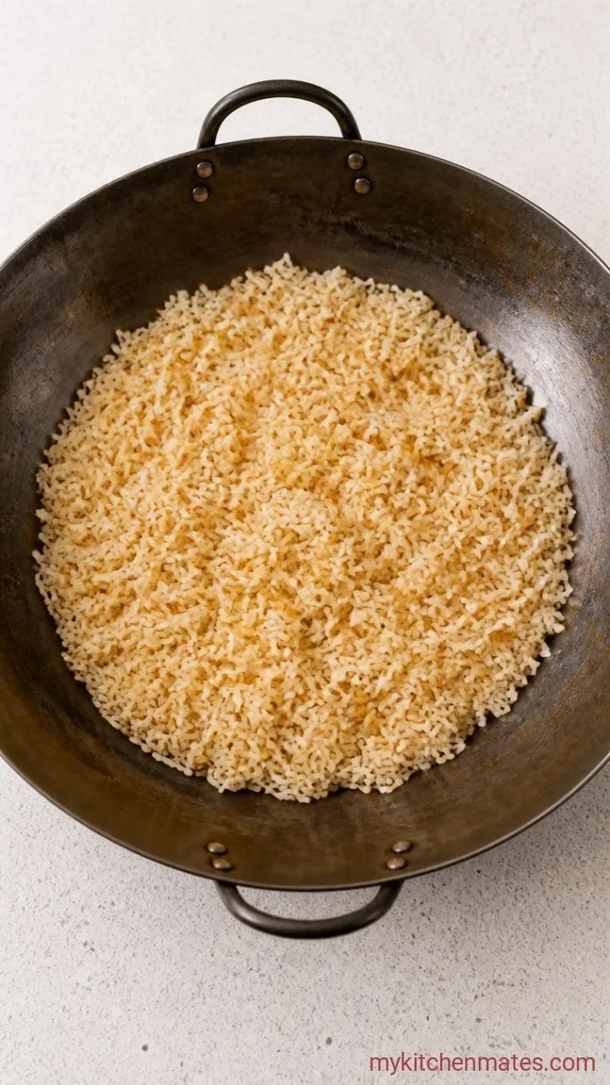 15-Minute Egg Fried Rice Step 2: Fry the Rice