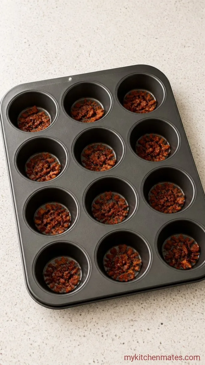 Copycat Starbucks Egg Bites (Baked, Not Sous Vide) Step 2: Grease the Pan and Add the Bacon