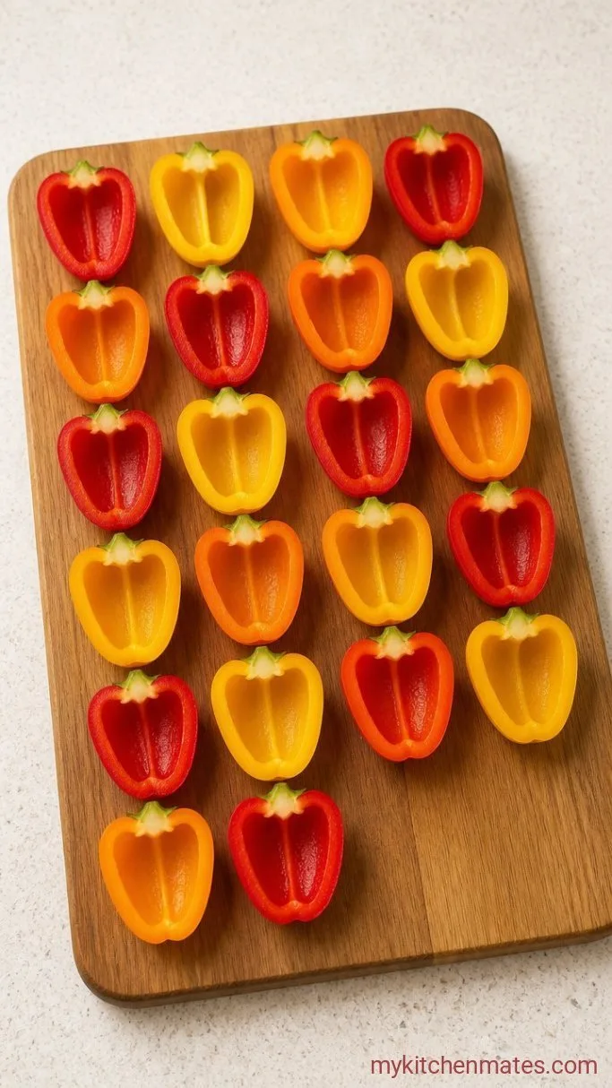 Step 2: Halve and Clean the Peppers