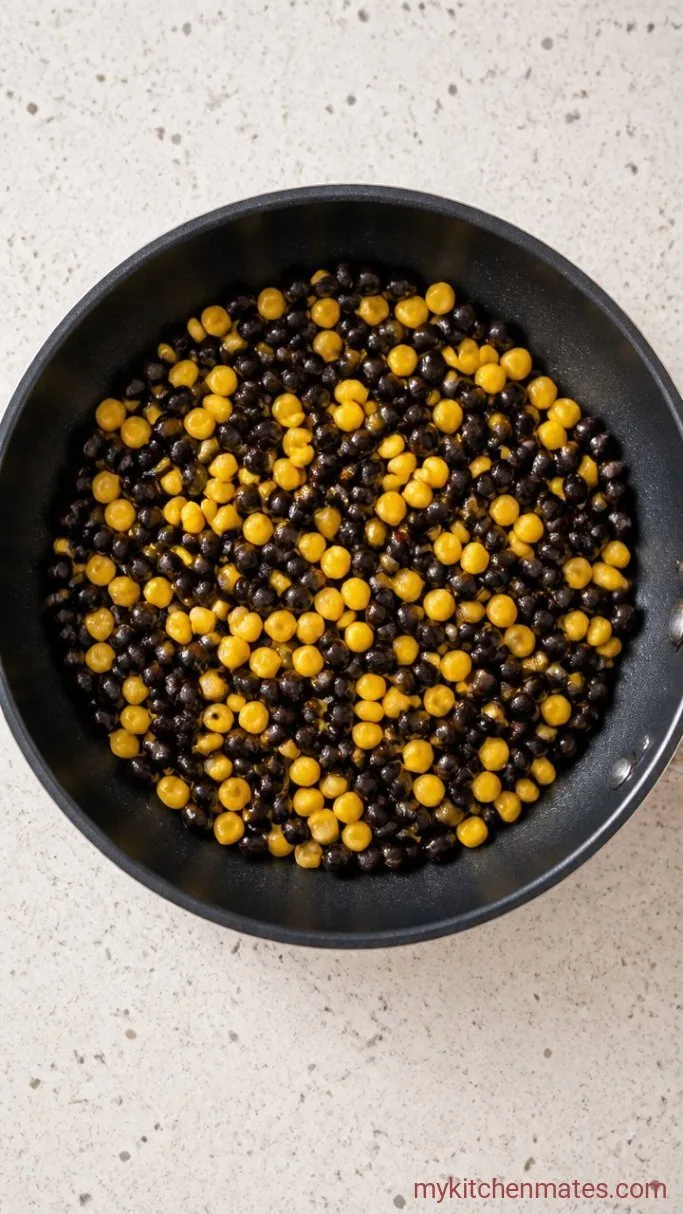30-Minute Chicken Enchilada Bowl Step 2: Heat the Beans and Corn
