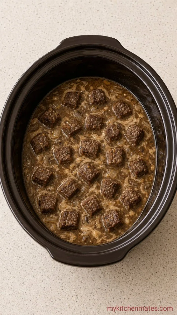 Step 2: Layer and Slow Cook the Beef