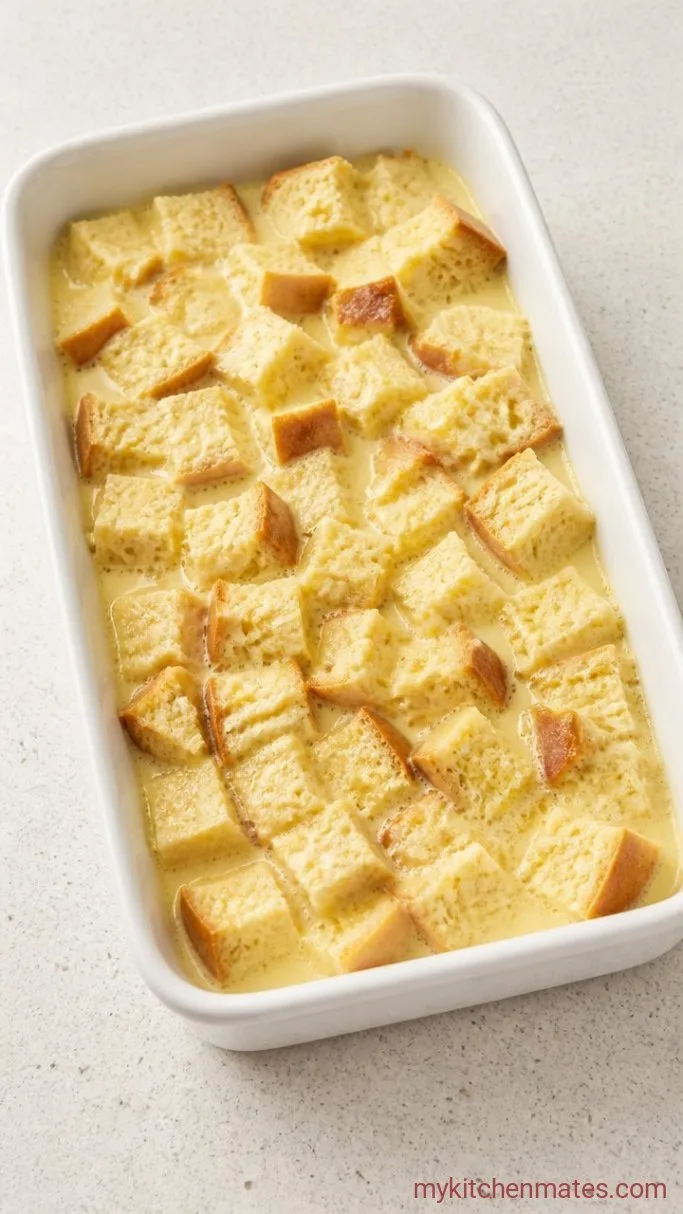 Step 2: Layer and Soak the Bread