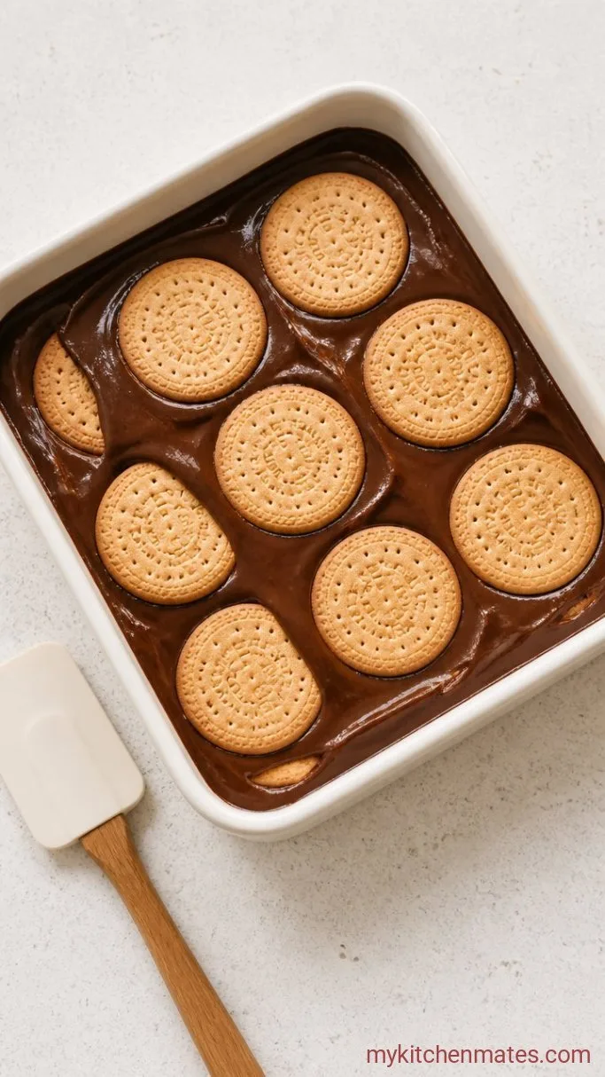 Step 2: Layer the Biscuits and Custard