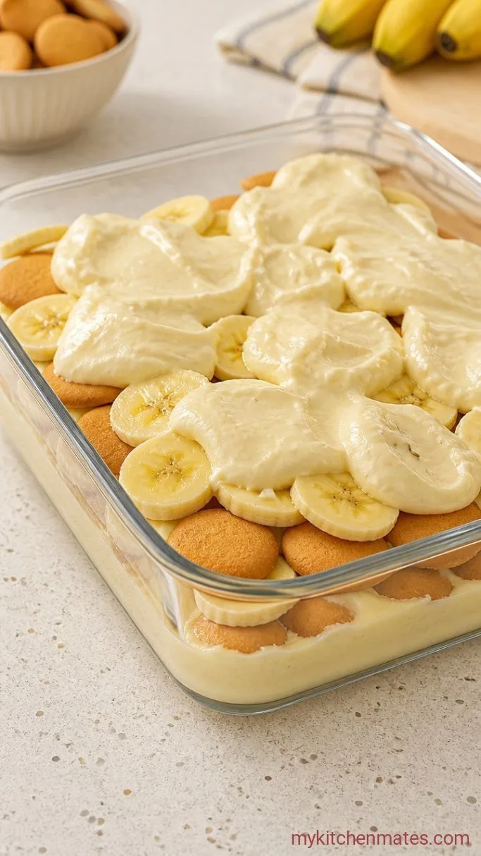 Step 2: Layer the Cookies and Bananas