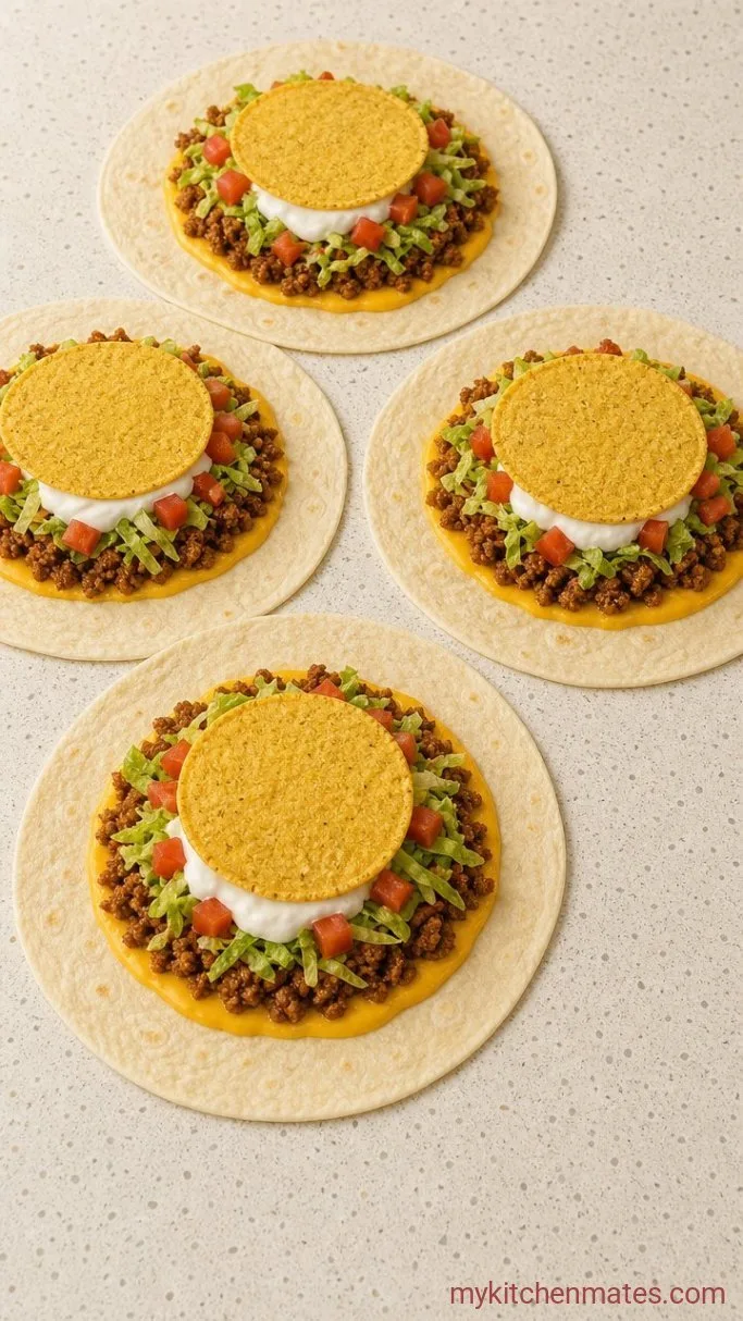 Step 2: Layer the Crunch Wrap Center