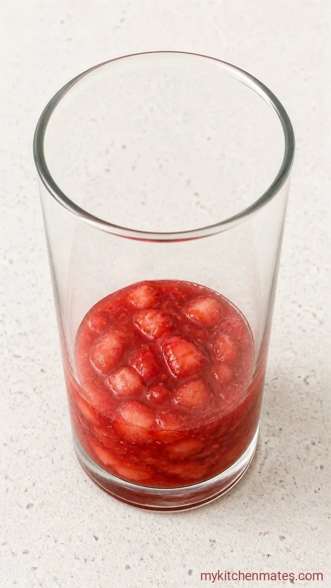 3-Ingredient Korean Strawberry Milk Step 2: Layer the Glass