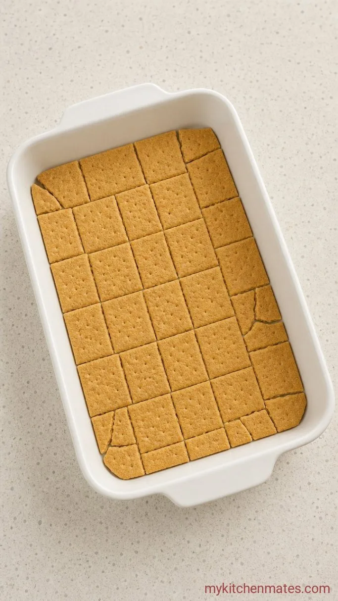 Step 2: Layer the Graham Crackers