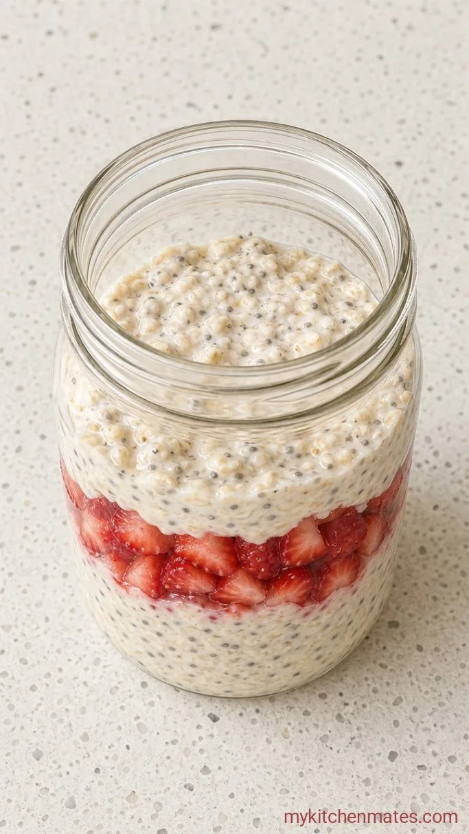 Step 2: Layer the Oats and Strawberries