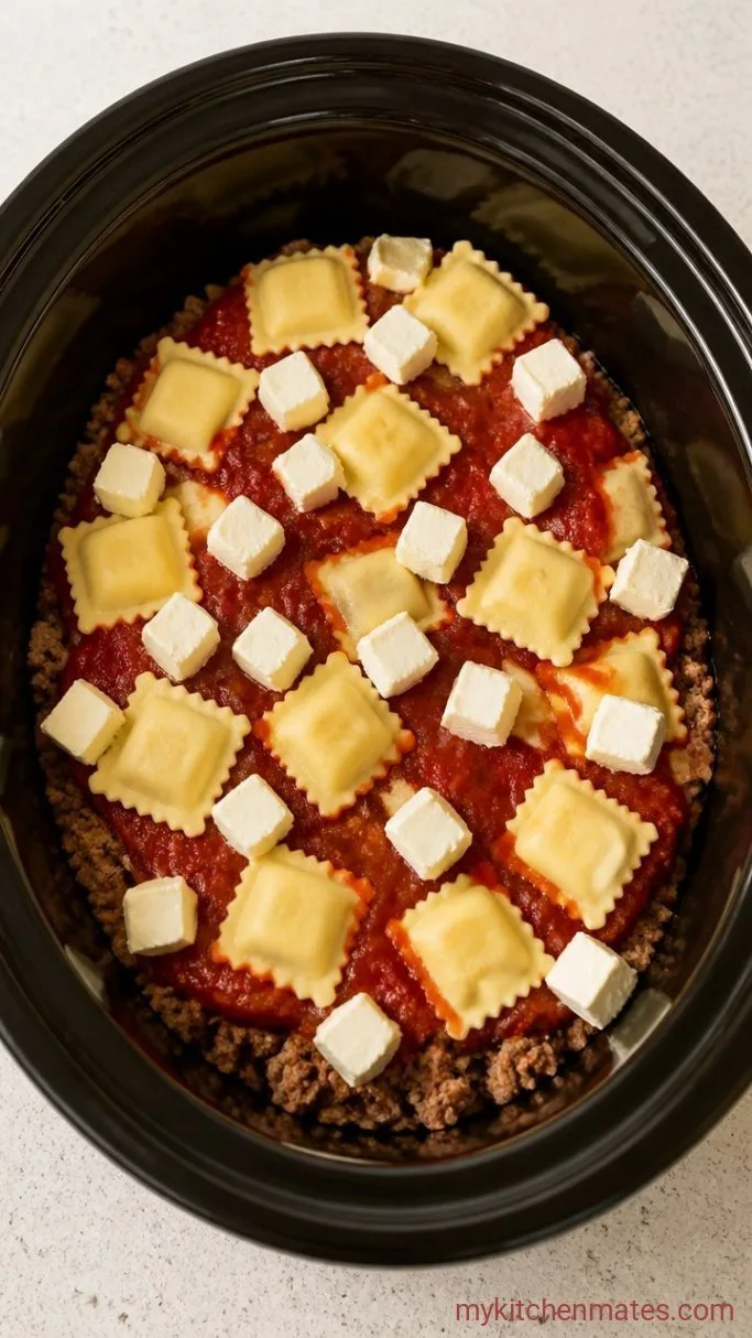 Step 2: Layer the Ravioli and Sauce