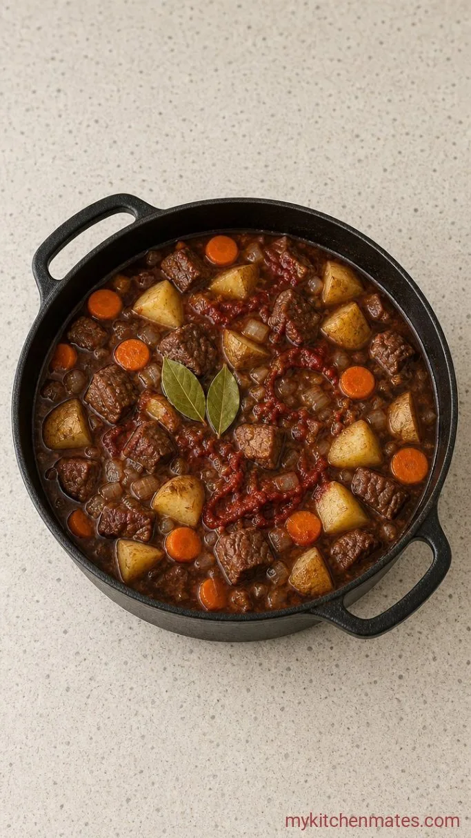 Slow Cooker Beef Stew That Falls Apart Tender Step 2: Layer the Vegetables and Broth