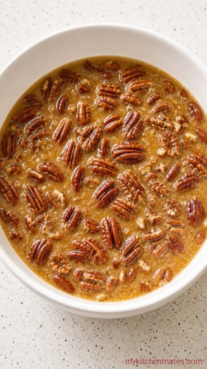 Gooey Pecan Pie Bread Pudding Step 2: Make the Pecan Topping