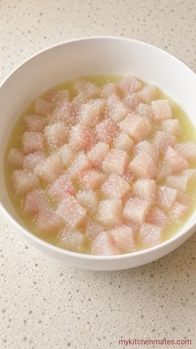15-Minute Tilapia Ceviche Step 2: Marinate the Fish