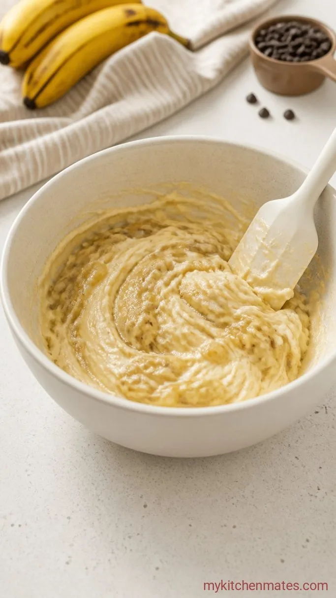Soft Banana Bread Cookies Step 2: Mash and Fold in the Banana
