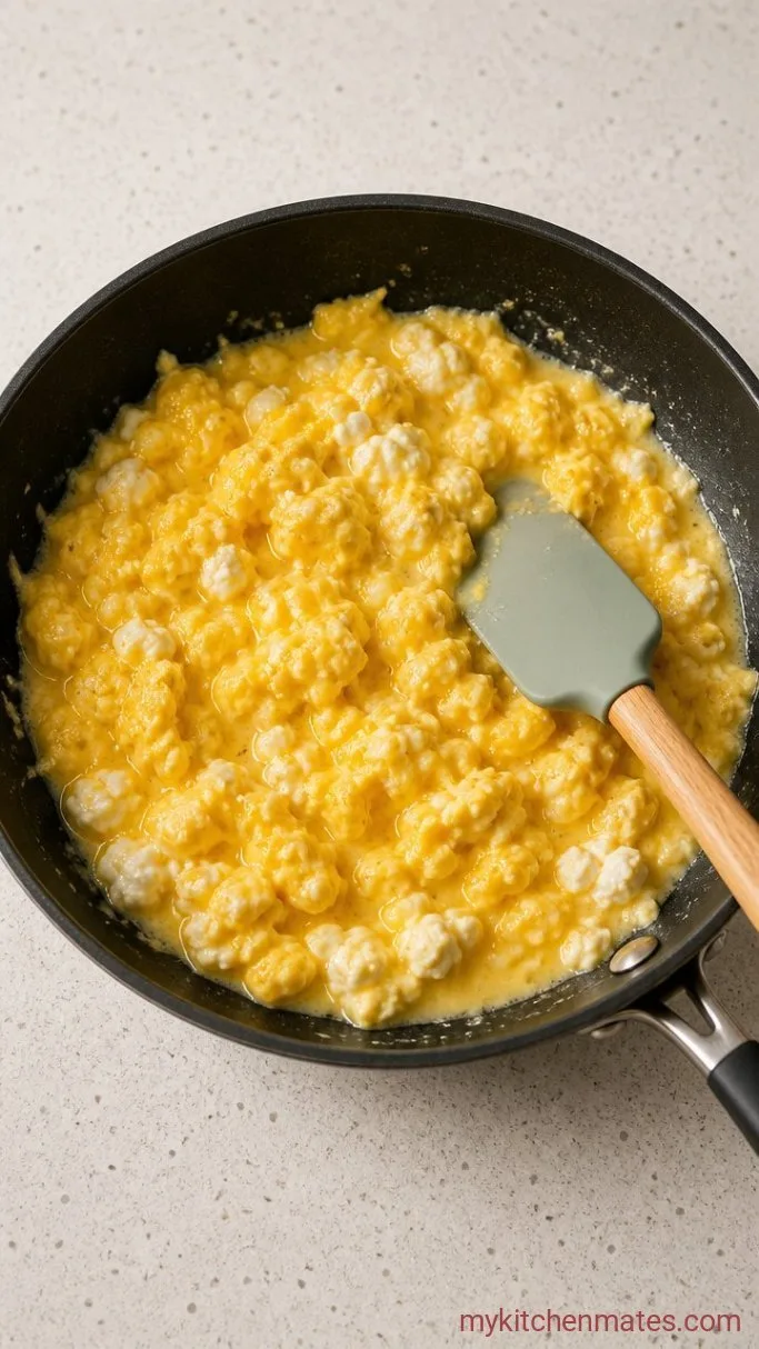 Creamy Scrambled Eggs with Cottage Cheese (5 Minutes) Step 2: Melt the Butter and Scramble