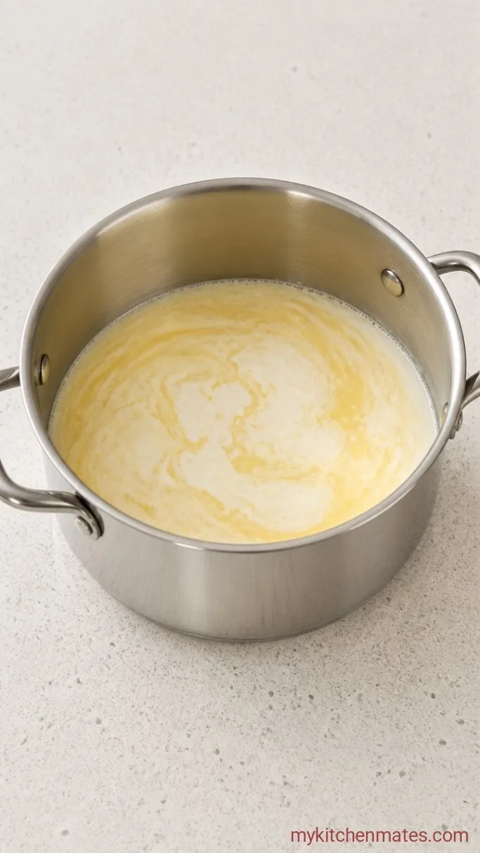Creamy 5-Ingredient Macaroni and Cheese Step 2: Melt the Butter and Warm the Milk
