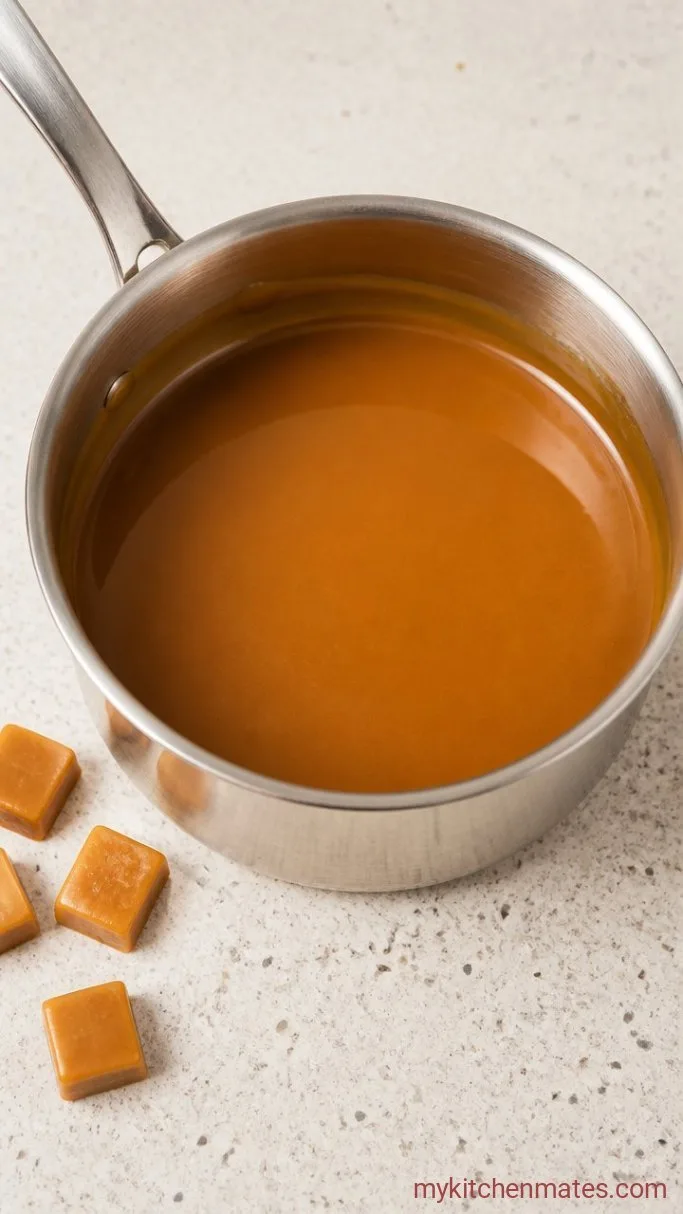 Easy 10-Minute Caramel Apple Nachos Step 2: Melt the Caramel Sauce