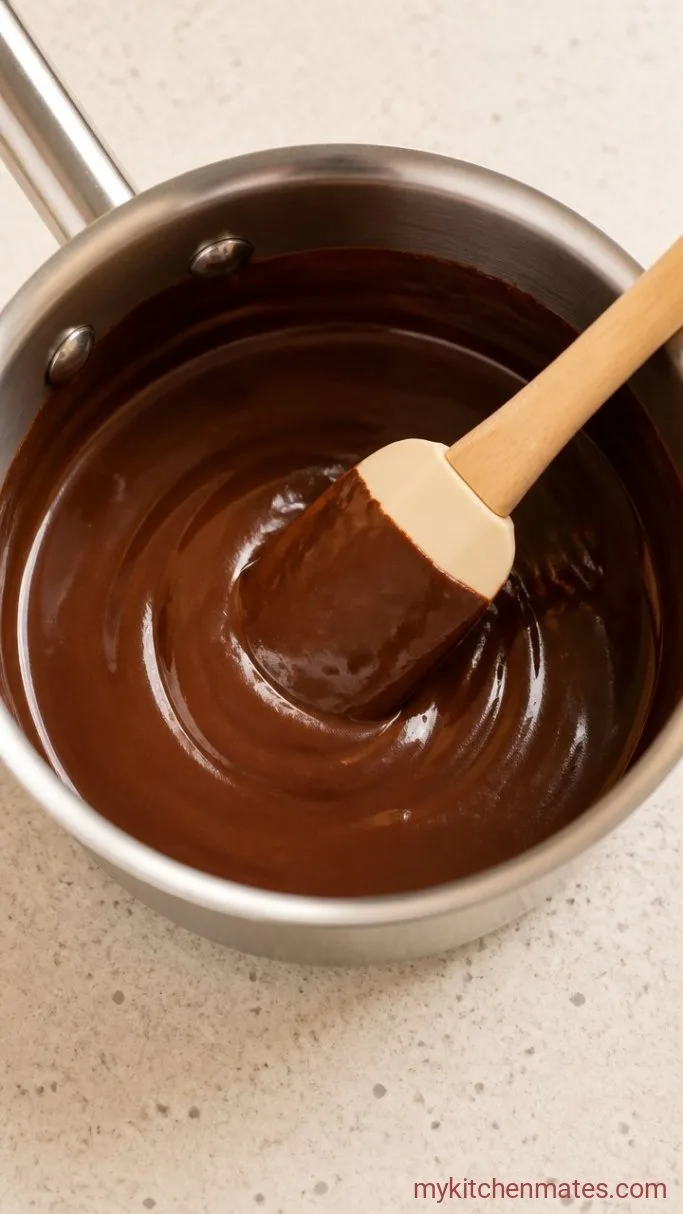 5-Ingredient No-Bake Chocolate Biscuit Cake Step 2: Melt the Chocolate Mixture