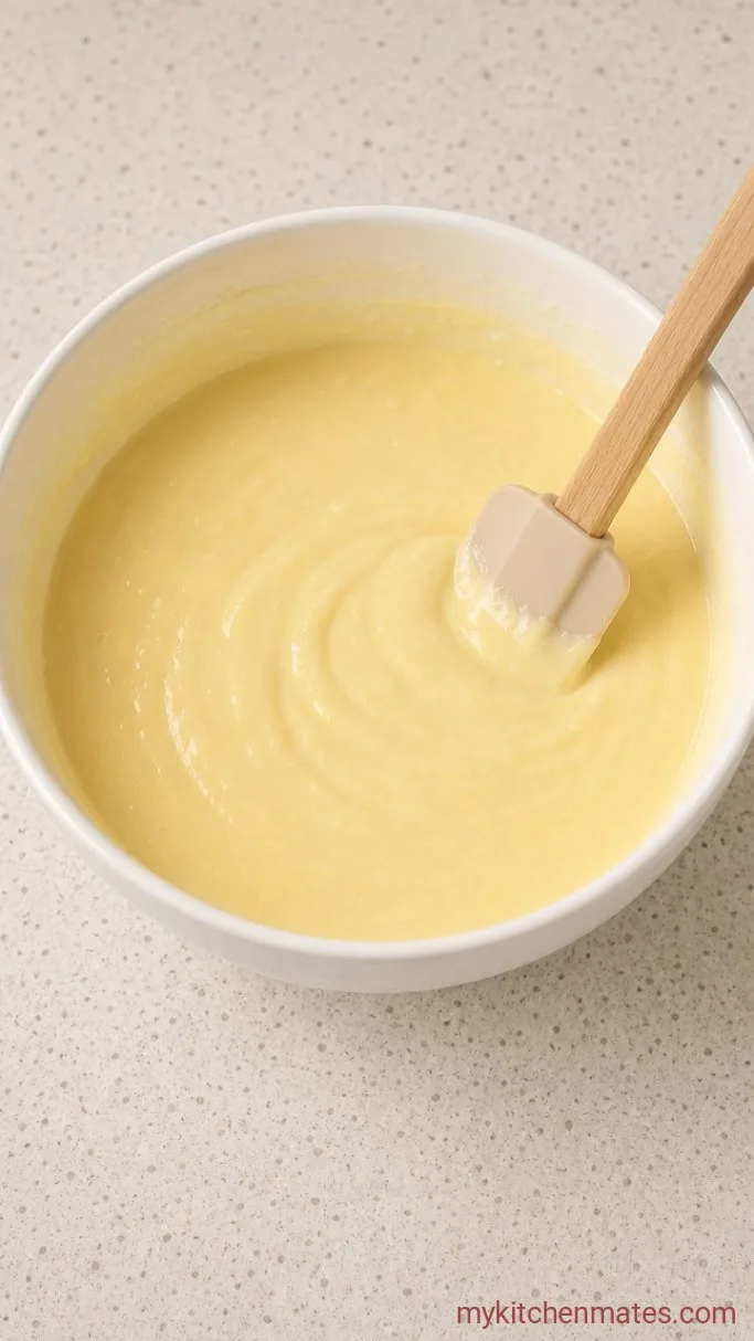 Moist Sour Cream Bundt Cake with Vanilla Glaze Step 2: Mix in the Eggs and Sour Cream