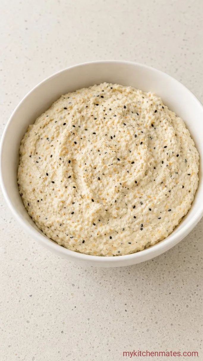 Crispy 3-Ingredient Cottage Cheese Crackers Step 2: Mix in the Parmesan and Seasoning
