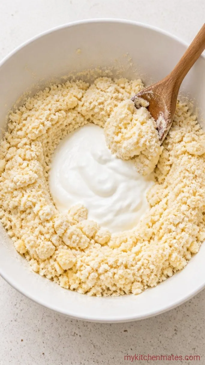 Fluffy Sour Cream Biscuits Step 2: Mix in the Sour Cream
