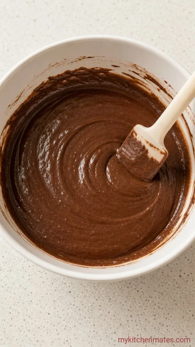 Ultra-Fudgy Chocolate Cake (One Bowl, No Mixer) Step 2: Mix in the Wet Ingredients