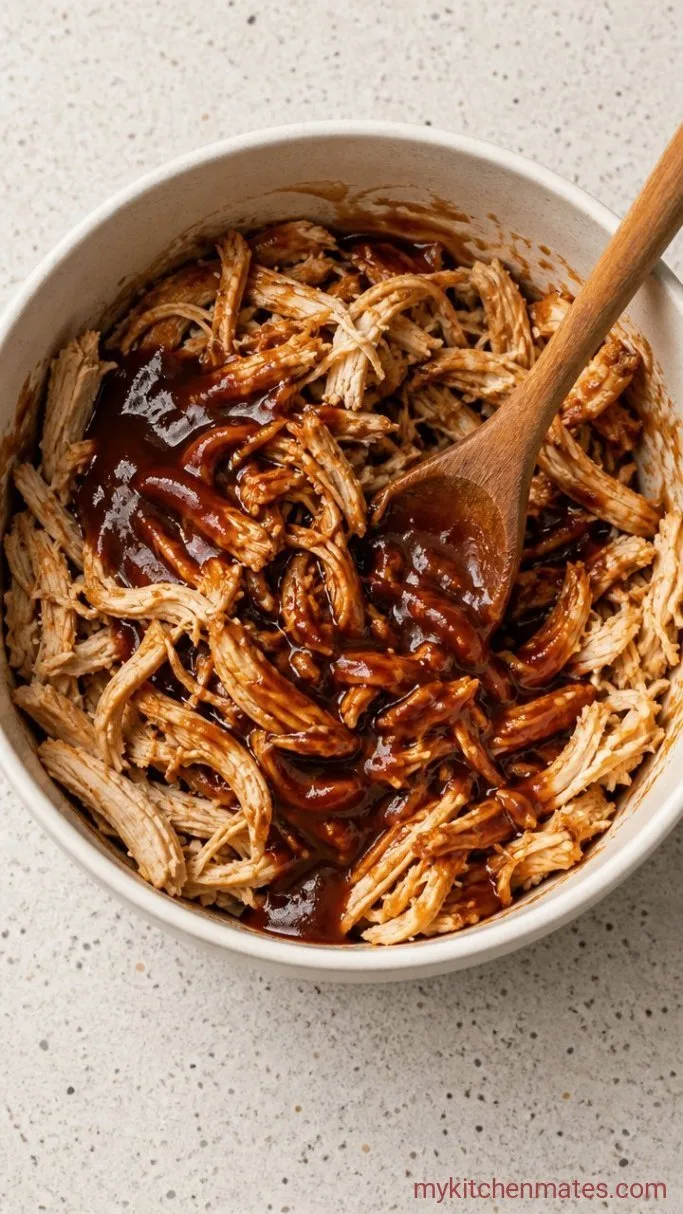 30-Minute BBQ Chicken Stuffed Sweet Potatoes Step 2: Mix the BBQ Chicken