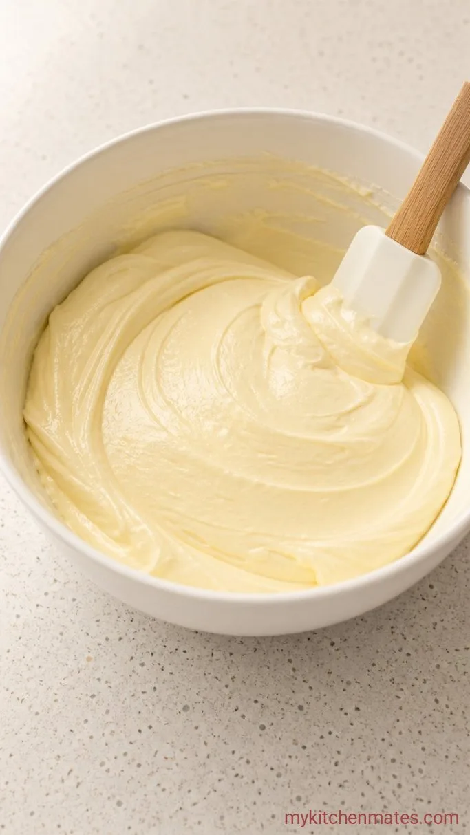 White German Chocolate Cake Cheesecake Step 2: Mix the Cheesecake Filling
