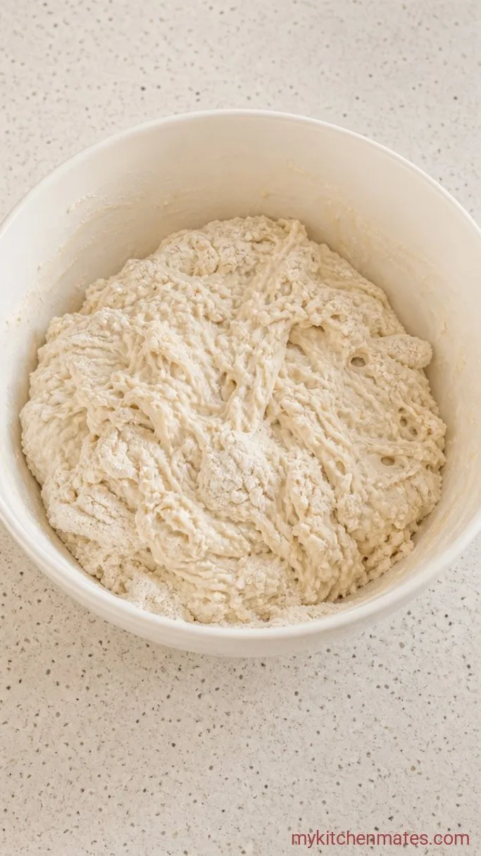Roasted Garlic Sourdough Bread with a Buttery, Crisp Crust Step 2: Mix the Dough
