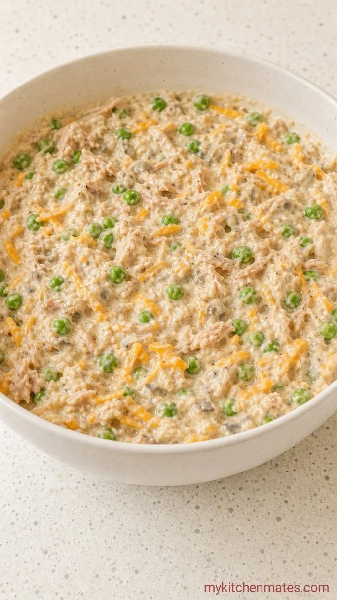 Creamy Tuna Casserole with Cream of Mushroom Step 2: Mix the Filling