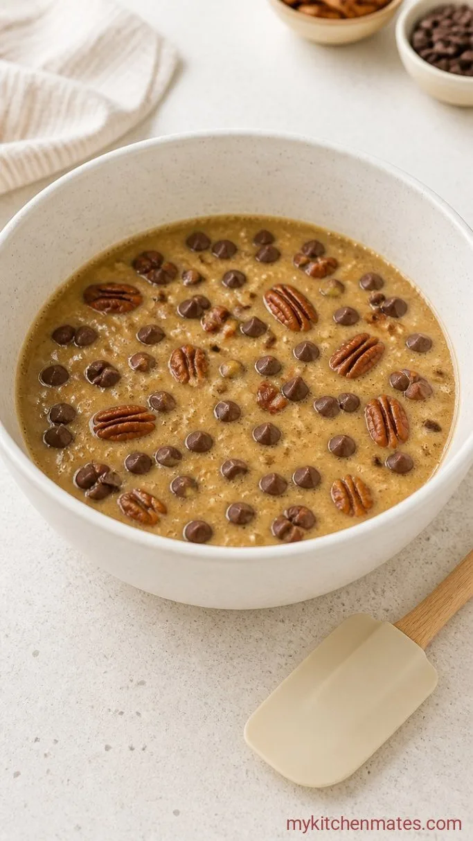 Chocolate Chip Pecan Pie with a Gooey Center Step 2: Mix the Filling