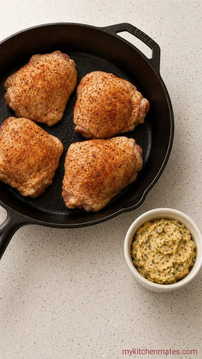 45-Minute Crispy Baked Keto Chicken Thighs Step 2: Mix the Garlic Herb Butter
