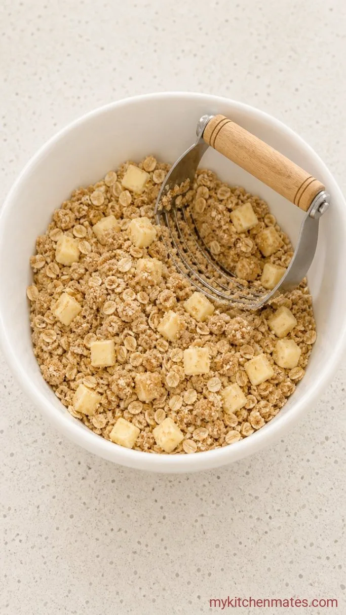 Simple Gluten Free Peach Crisp with Oats and Almond Flour Step 2: Mix the Oat Crumble